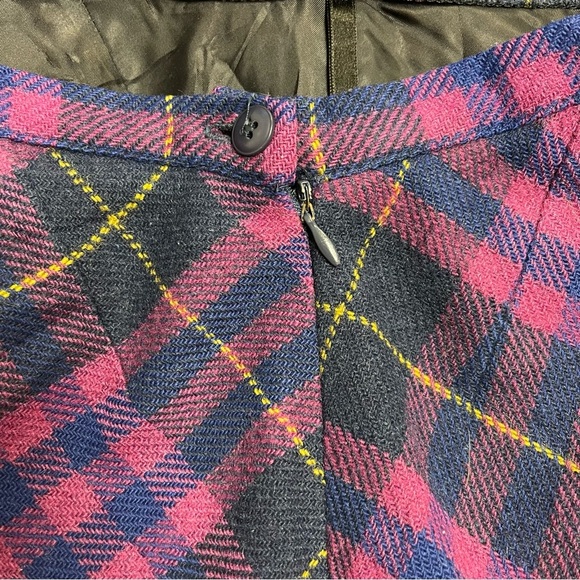 Charme Vintage 2-Piece Set Size 6 US Petite Pink Blue Plaid Wool Skirt Blazer - Picture 11 of 11